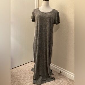 Old Navy Charcoal Maxi Shirt Dress